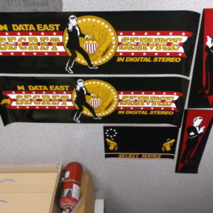 1988 Data East Secret Service Cabinet Decal Set