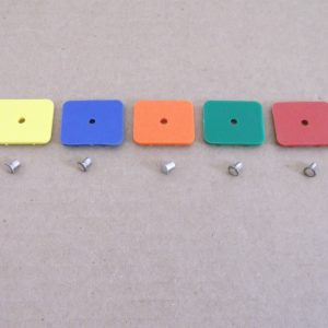 Pinbot Five Bank Target Face Set + Rivets Yellow Blue Orange Green Red